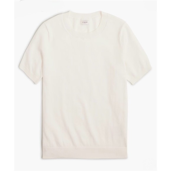 J. Crew Factory Sweaters - J.Crew Factory Women's Short Sleeve Cotton Crewneck Sweater Ivory S Small New
